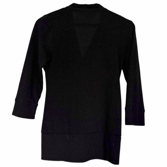 Black and White Knee-Length Skirt with 3/4 Sleeve Black Cardigan Medium - Picture 6 of 9
